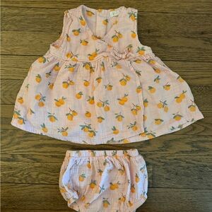 Angel Dear 6-12m Pink and Orange Dress Set